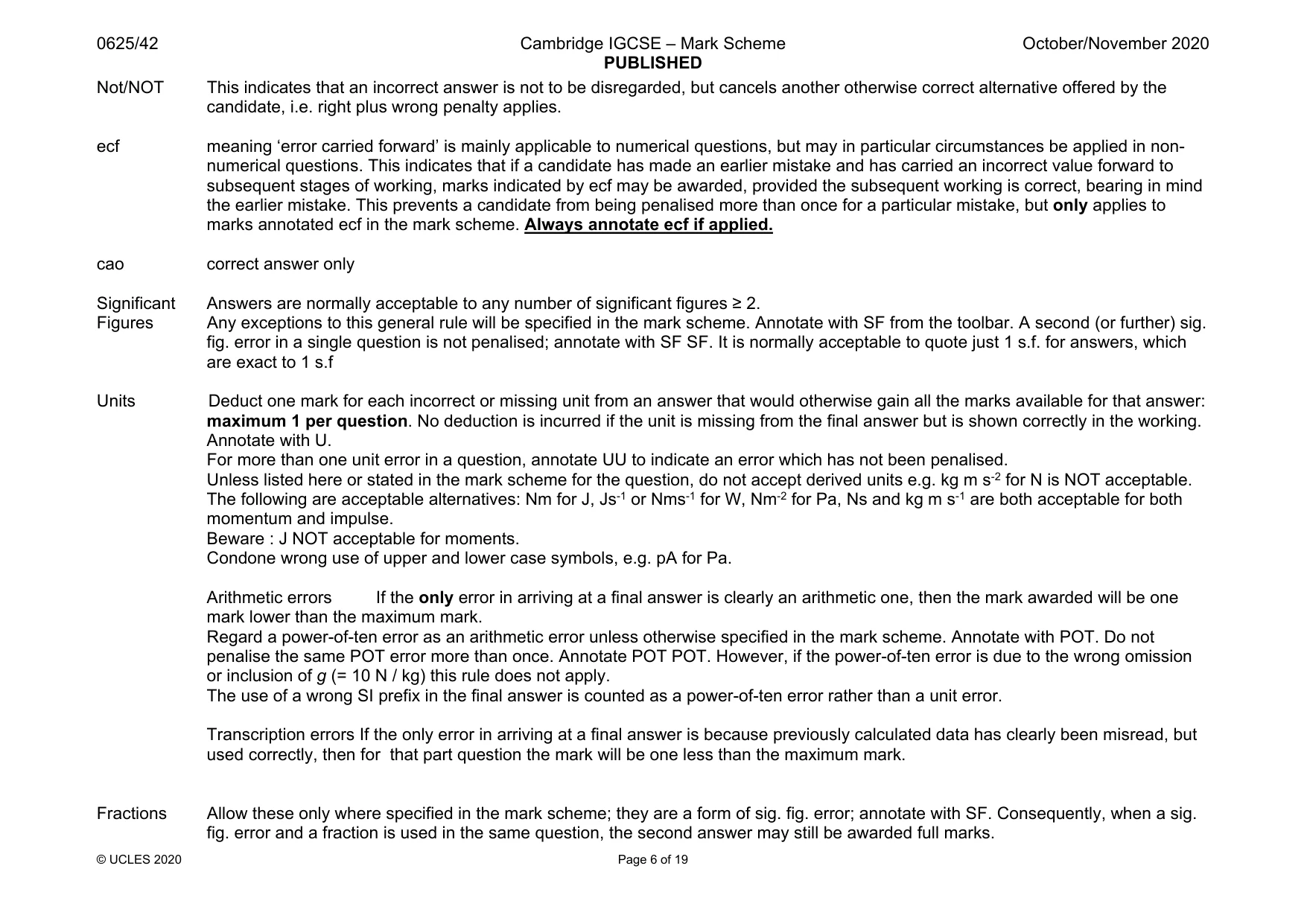 Mark scheme, page 6 of 19