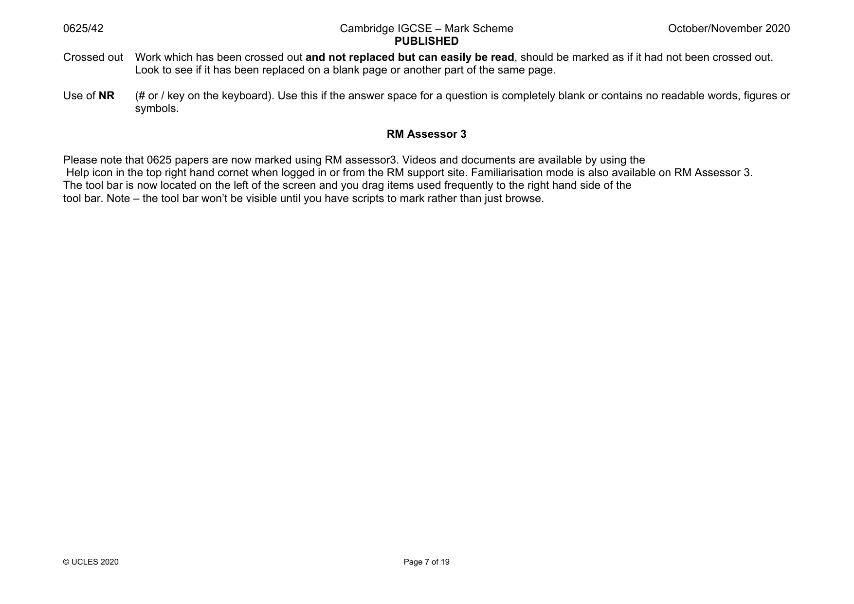 Mark scheme, page 7 of 19