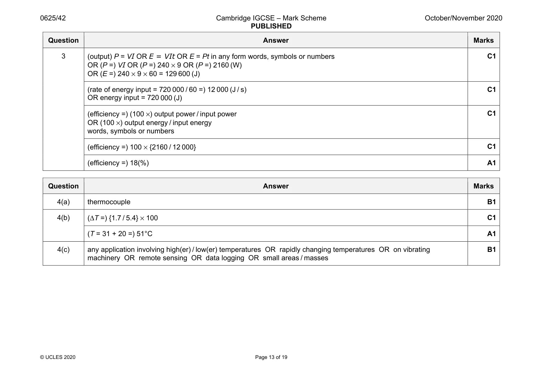 Mark scheme, page 13 of 19