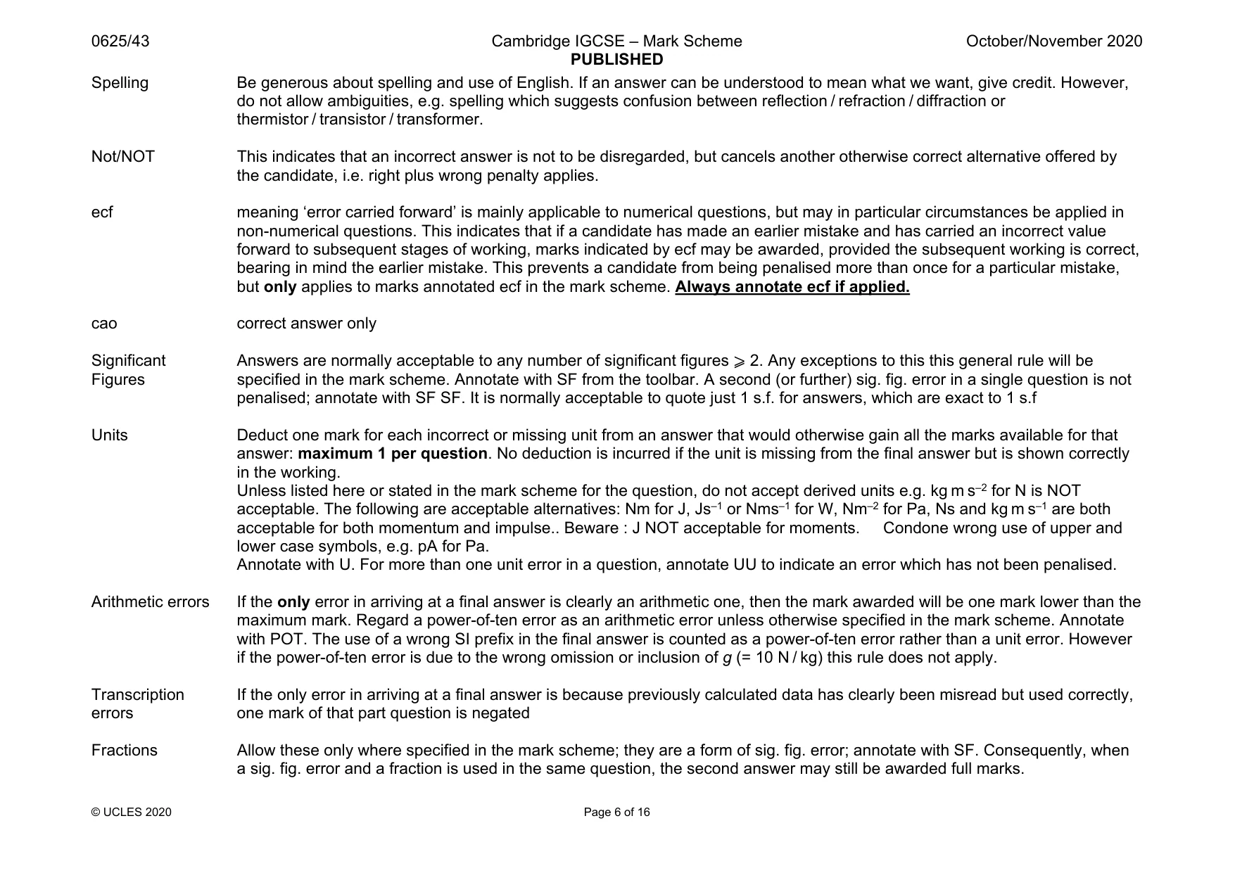 Mark scheme, page 6 of 16