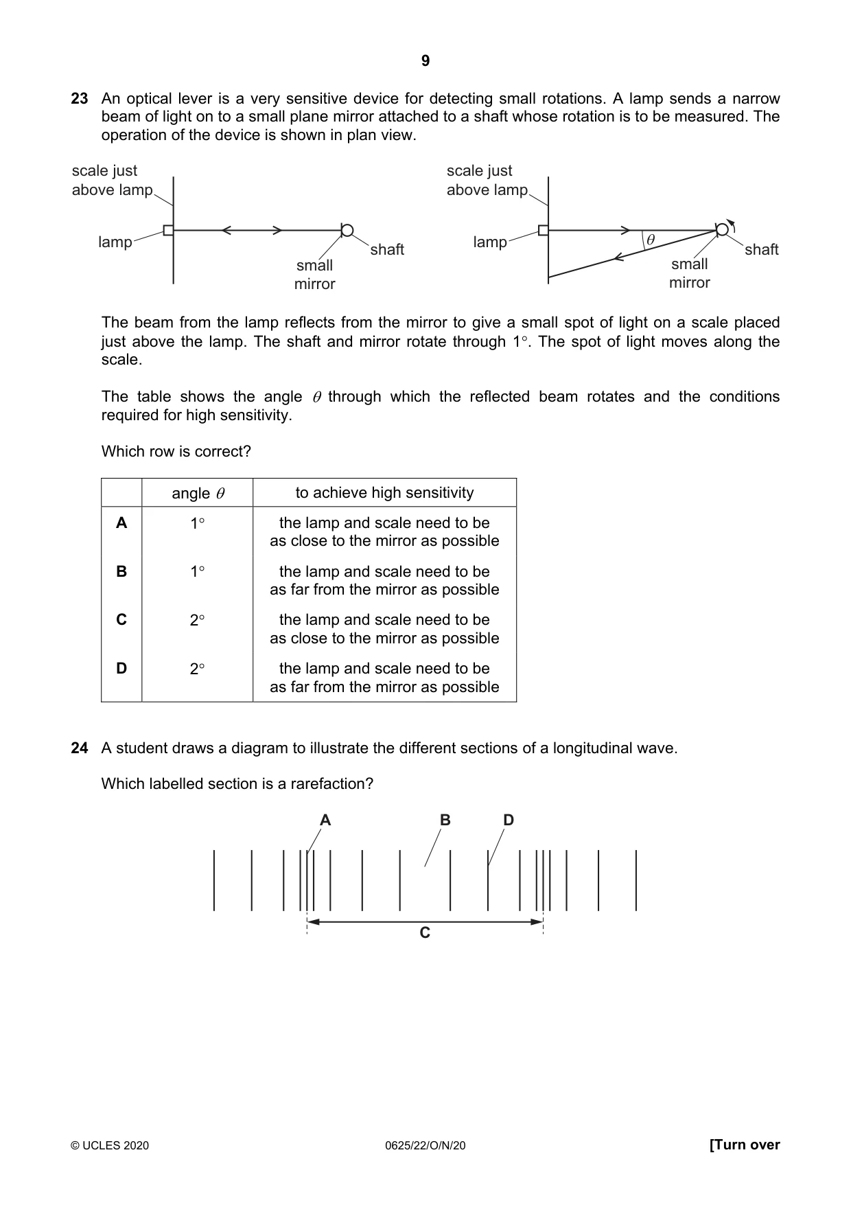 Cambridge IGCSE Physics 0625 2020 Oct/Nov Paper 2 · Variant 2 question paper, page 9 of 16