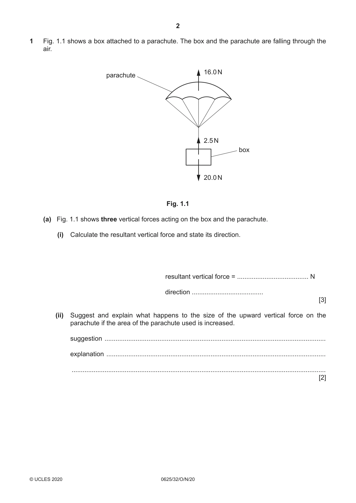 Cambridge IGCSE Physics 0625 2020 Oct/Nov Paper 3 · Variant 2 question paper, page 2 of 16
