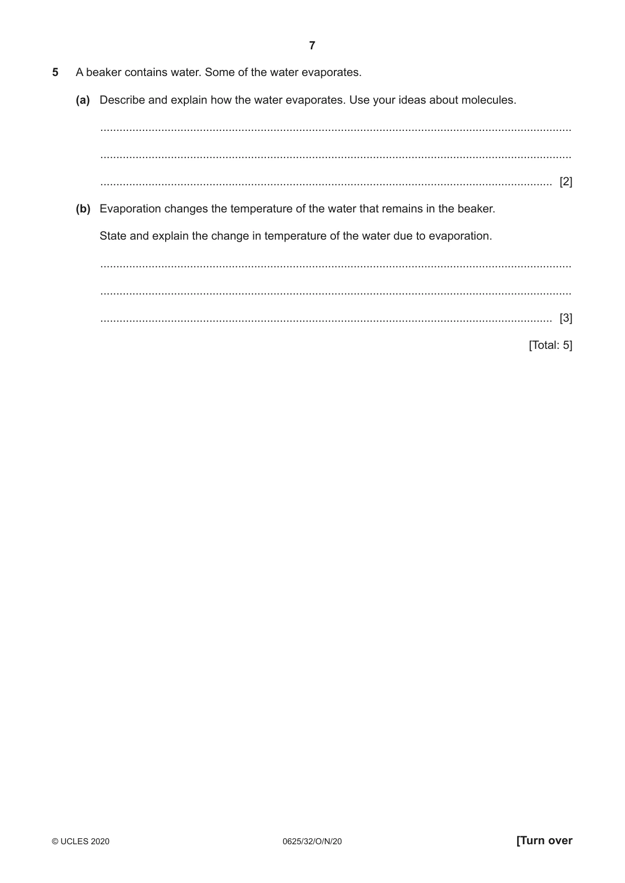 Cambridge IGCSE Physics 0625 2020 Oct/Nov Paper 3 · Variant 2 question paper, page 7 of 16