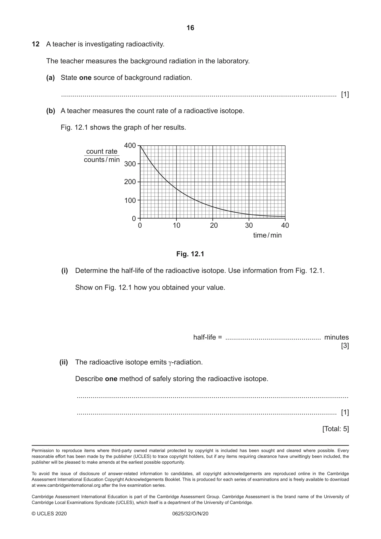 Cambridge IGCSE Physics 0625 2020 Oct/Nov Paper 3 · Variant 2 question paper, page 16 of 16
