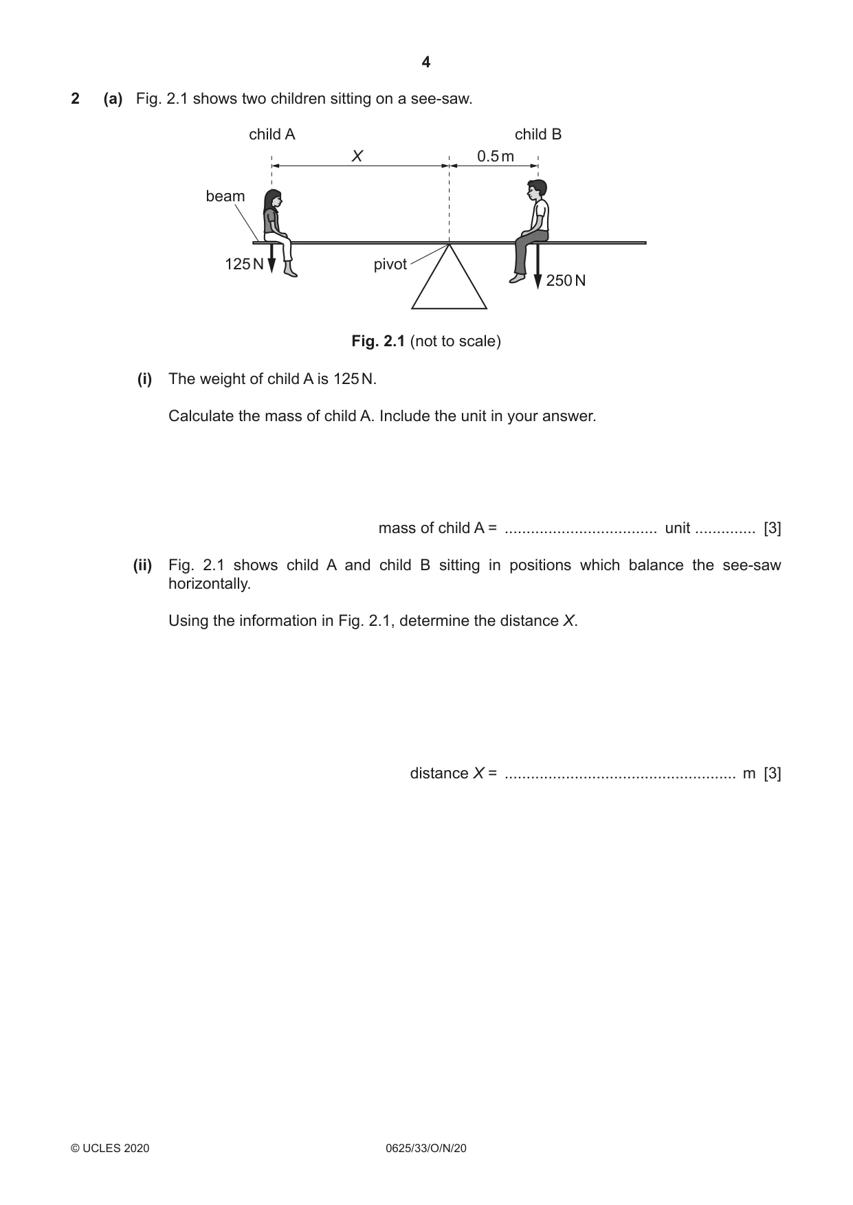 Cambridge IGCSE Physics 0625 2020 Oct/Nov Paper 3 · Variant 3 question paper, page 4 of 20