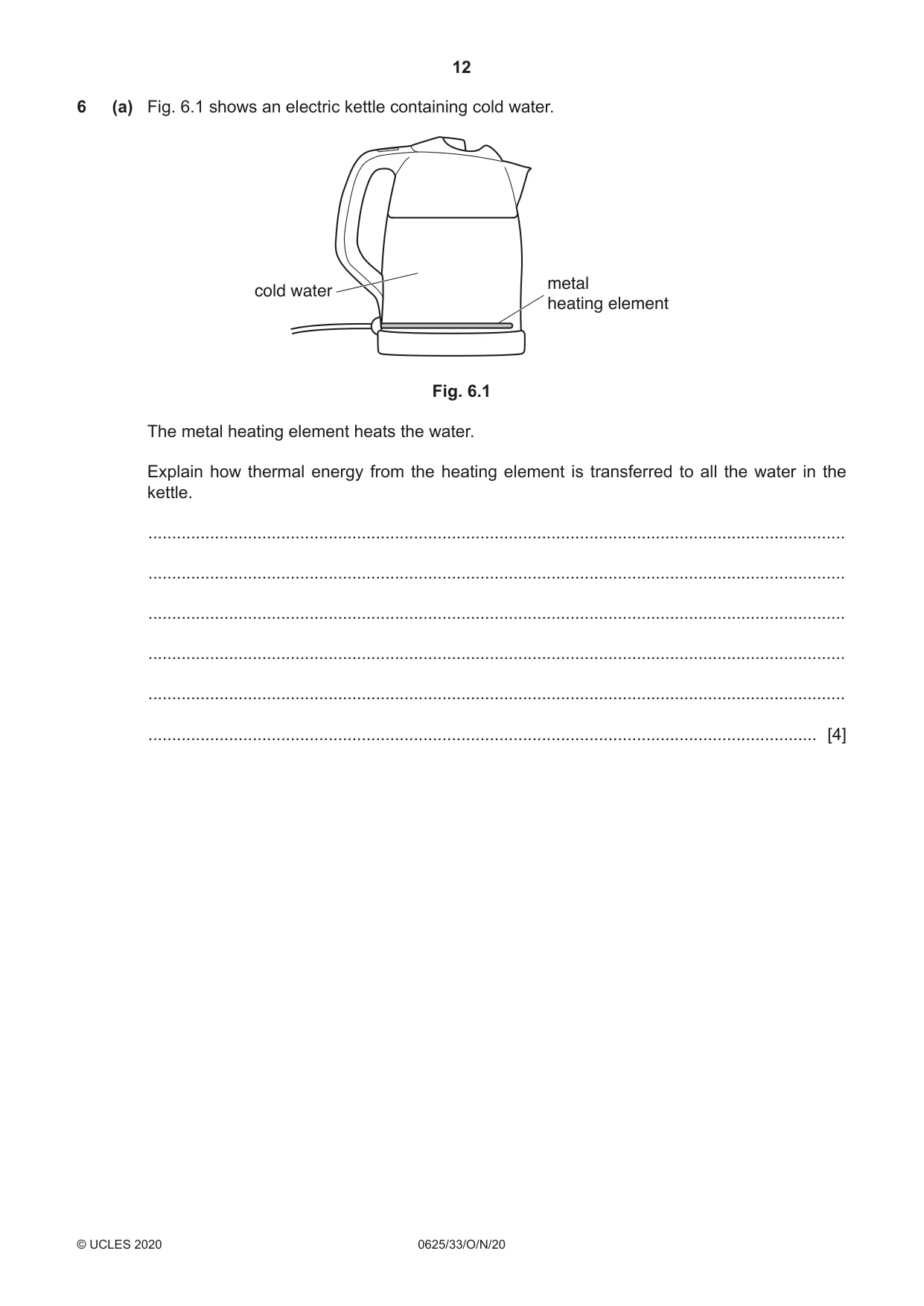 Cambridge IGCSE Physics 0625 2020 Oct/Nov Paper 3 · Variant 3 question paper, page 12 of 20