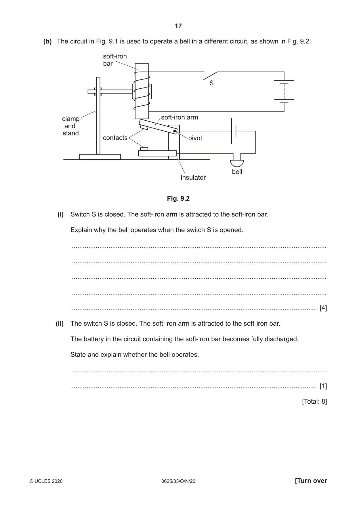 Cambridge IGCSE Physics 0625 2020 Oct/Nov Paper 3 · Variant 3 question paper, page 17 of 20