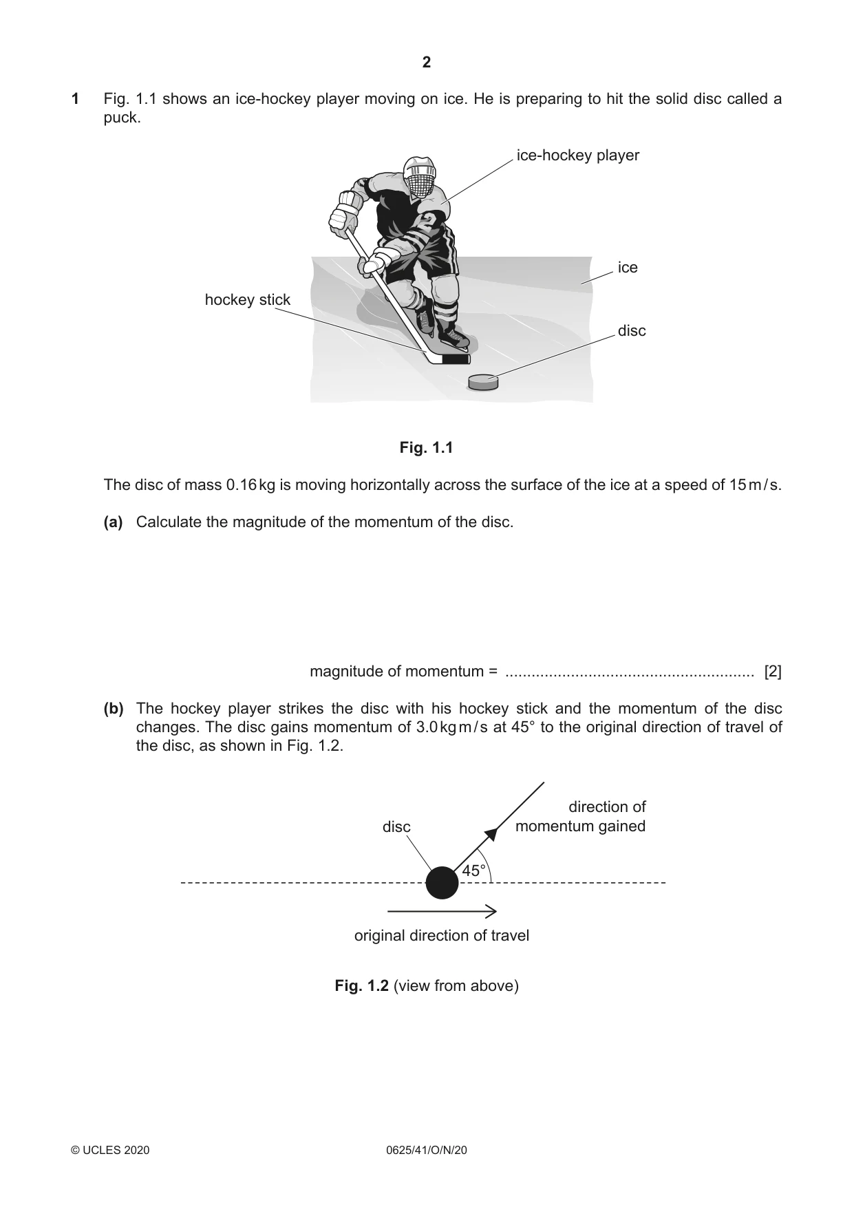 Cambridge IGCSE Physics 0625 2020 Oct/Nov Paper 4 · Variant 1 question paper, page 2 of 20