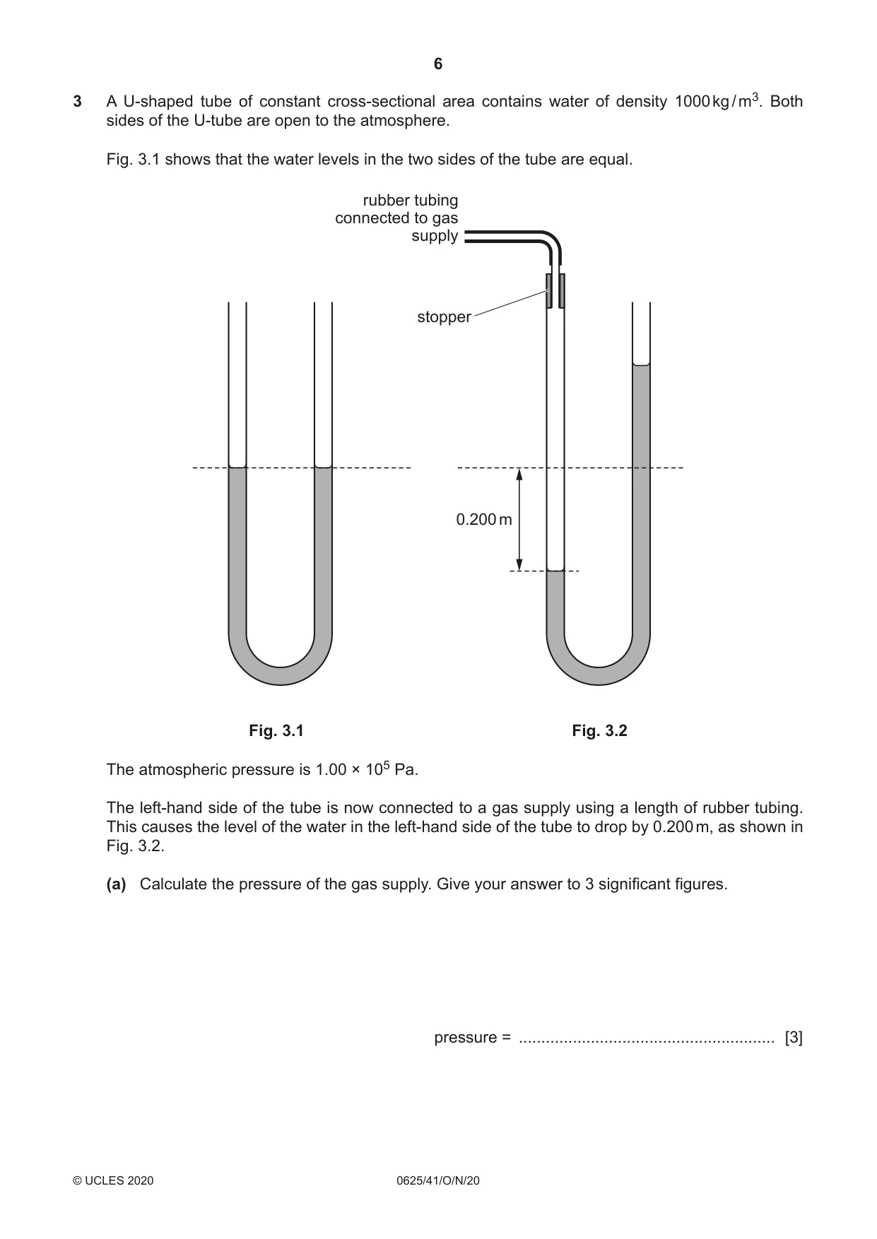Cambridge IGCSE Physics 0625 2020 Oct/Nov Paper 4 · Variant 1 question paper, page 6 of 20