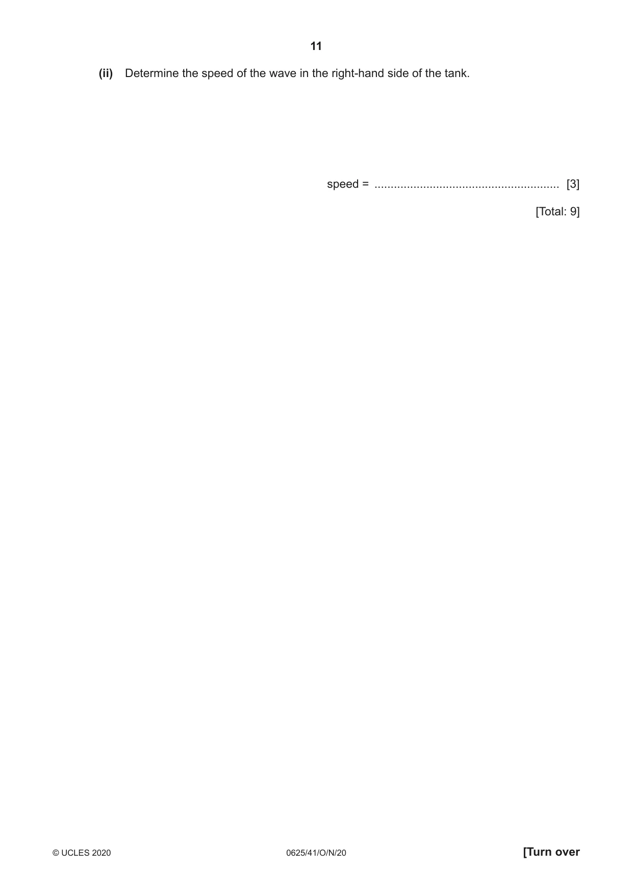Cambridge IGCSE Physics 0625 2020 Oct/Nov Paper 4 · Variant 1 question paper, page 11 of 20