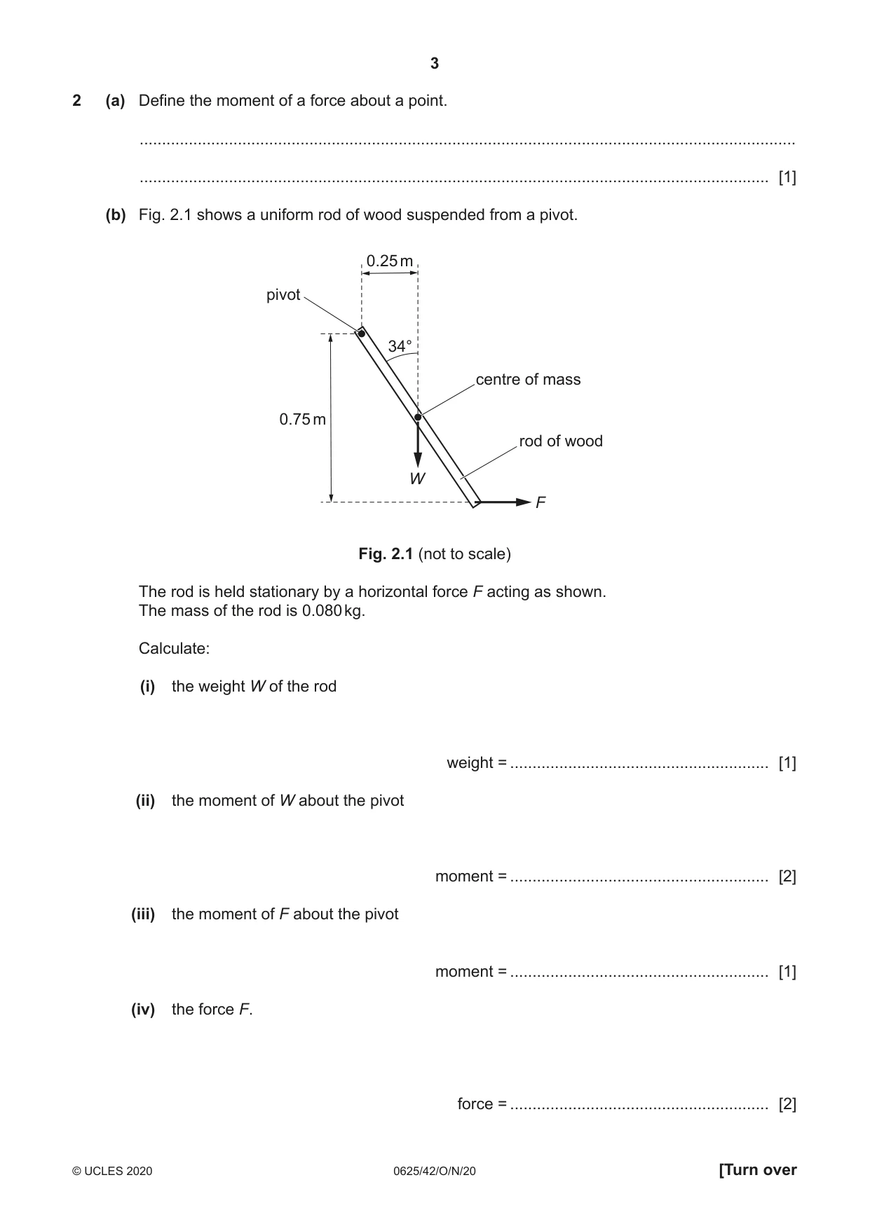 Cambridge IGCSE Physics 0625 2020 Oct/Nov Paper 4 · Variant 2 question paper, page 3 of 16