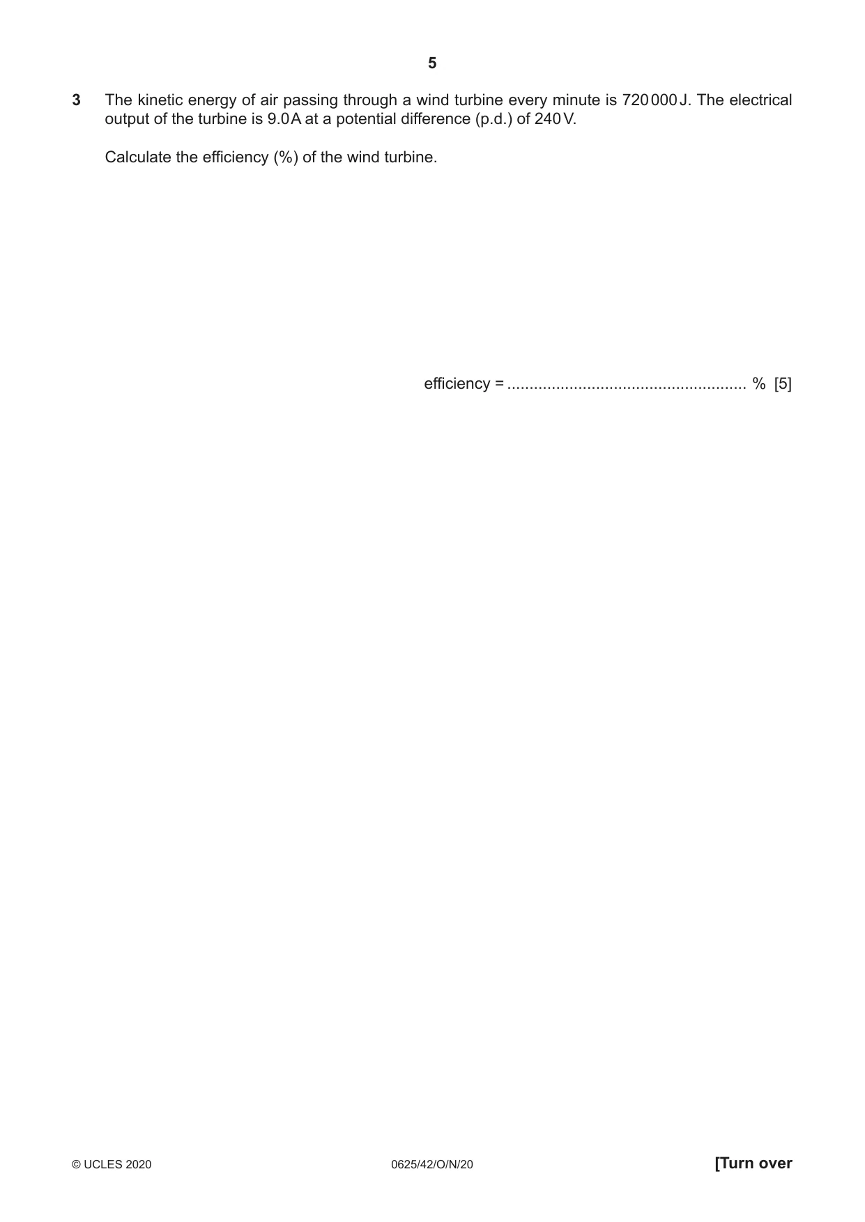 Cambridge IGCSE Physics 0625 2020 Oct/Nov Paper 4 · Variant 2 question paper, page 5 of 16