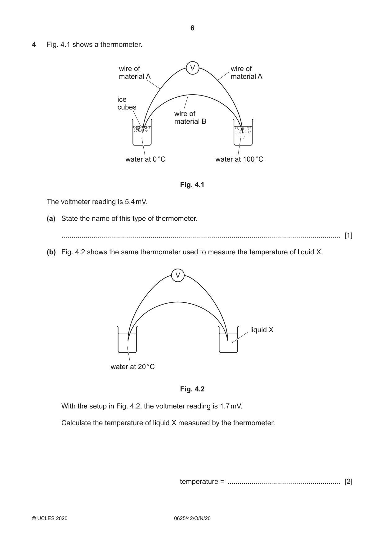 Cambridge IGCSE Physics 0625 2020 Oct/Nov Paper 4 · Variant 2 question paper, page 6 of 16