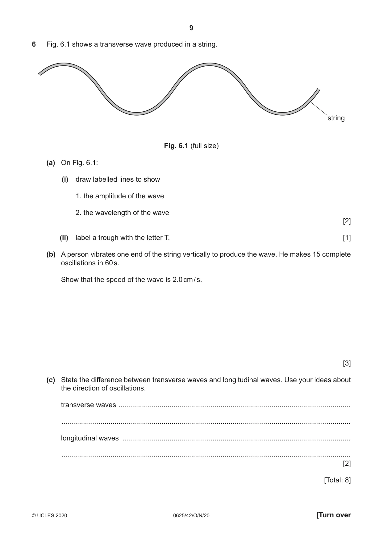 Cambridge IGCSE Physics 0625 2020 Oct/Nov Paper 4 · Variant 2 question paper, page 9 of 16