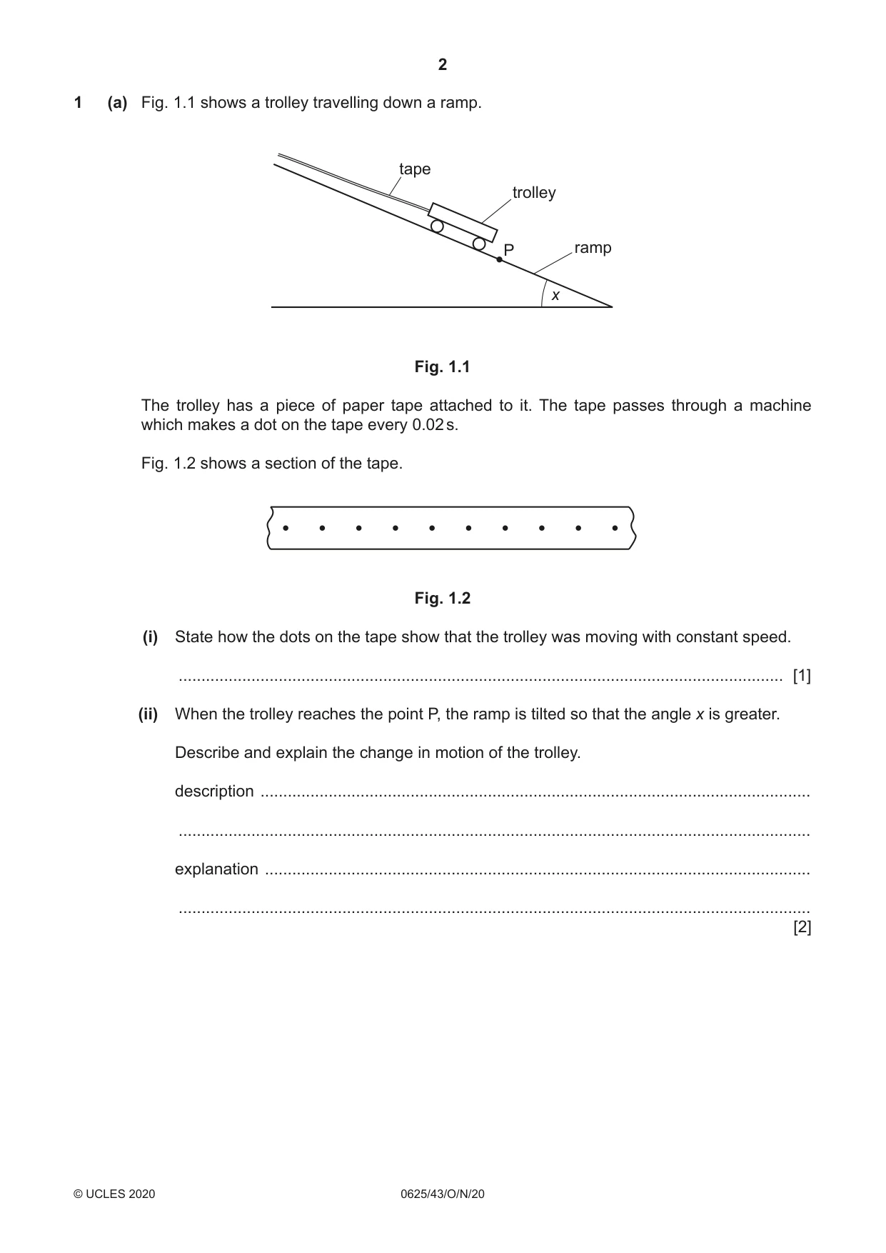 Cambridge IGCSE Physics 0625 2020 Oct/Nov Paper 4 · Variant 3 question paper, page 2 of 20