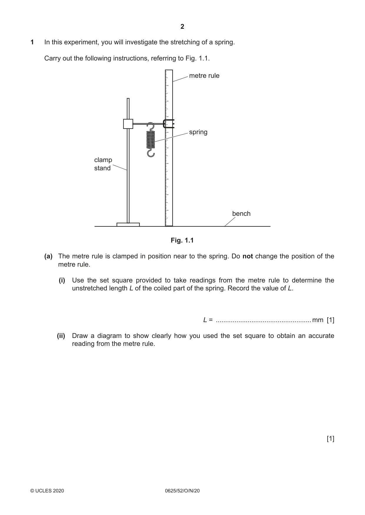 Cambridge IGCSE Physics 0625 2020 Oct/Nov Paper 5 · Variant 2 question paper, page 2 of 12