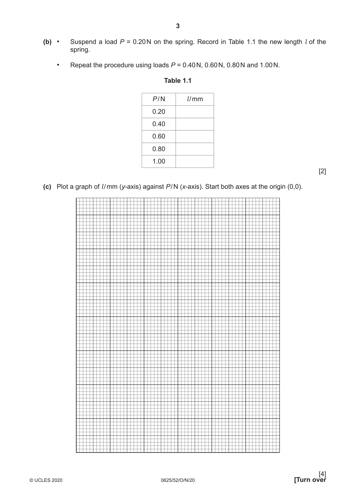 Cambridge IGCSE Physics 0625 2020 Oct/Nov Paper 5 · Variant 2 question paper, page 3 of 12