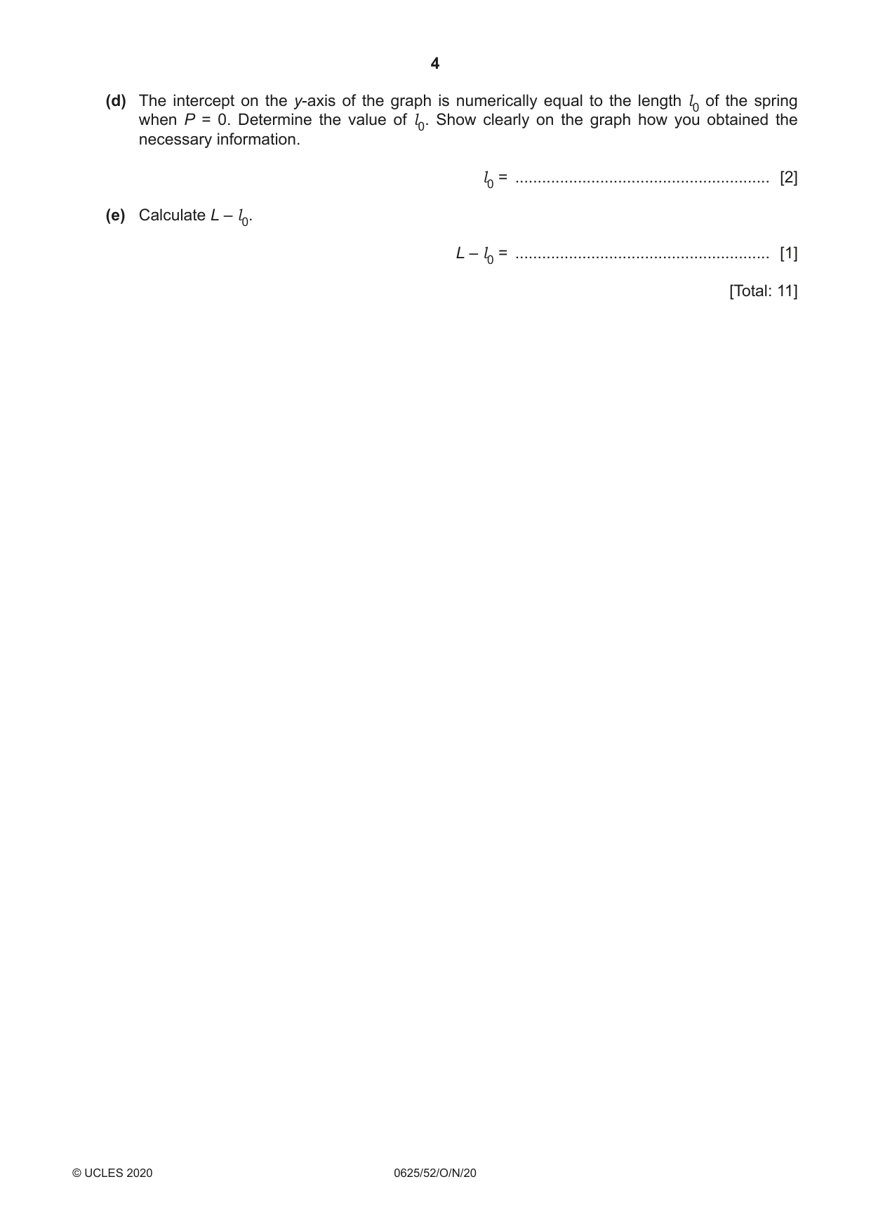 Cambridge IGCSE Physics 0625 2020 Oct/Nov Paper 5 · Variant 2 question paper, page 4 of 12