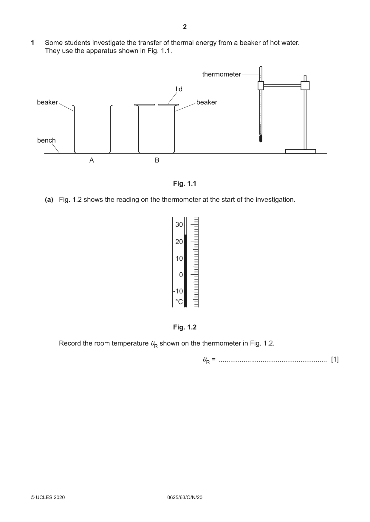 Cambridge IGCSE Physics 0625 2020 Oct/Nov Paper 6 · Variant 3 question paper, page 2 of 12