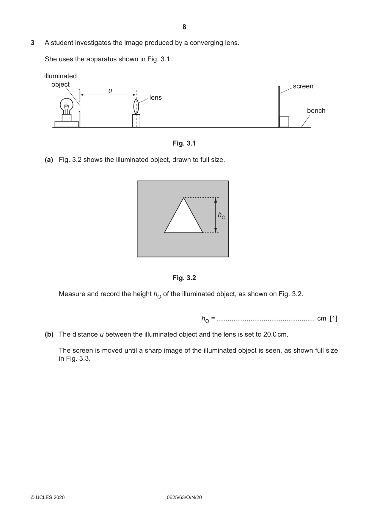 Cambridge IGCSE Physics 0625 2020 Oct/Nov Paper 6 · Variant 3 question paper, page 8 of 12