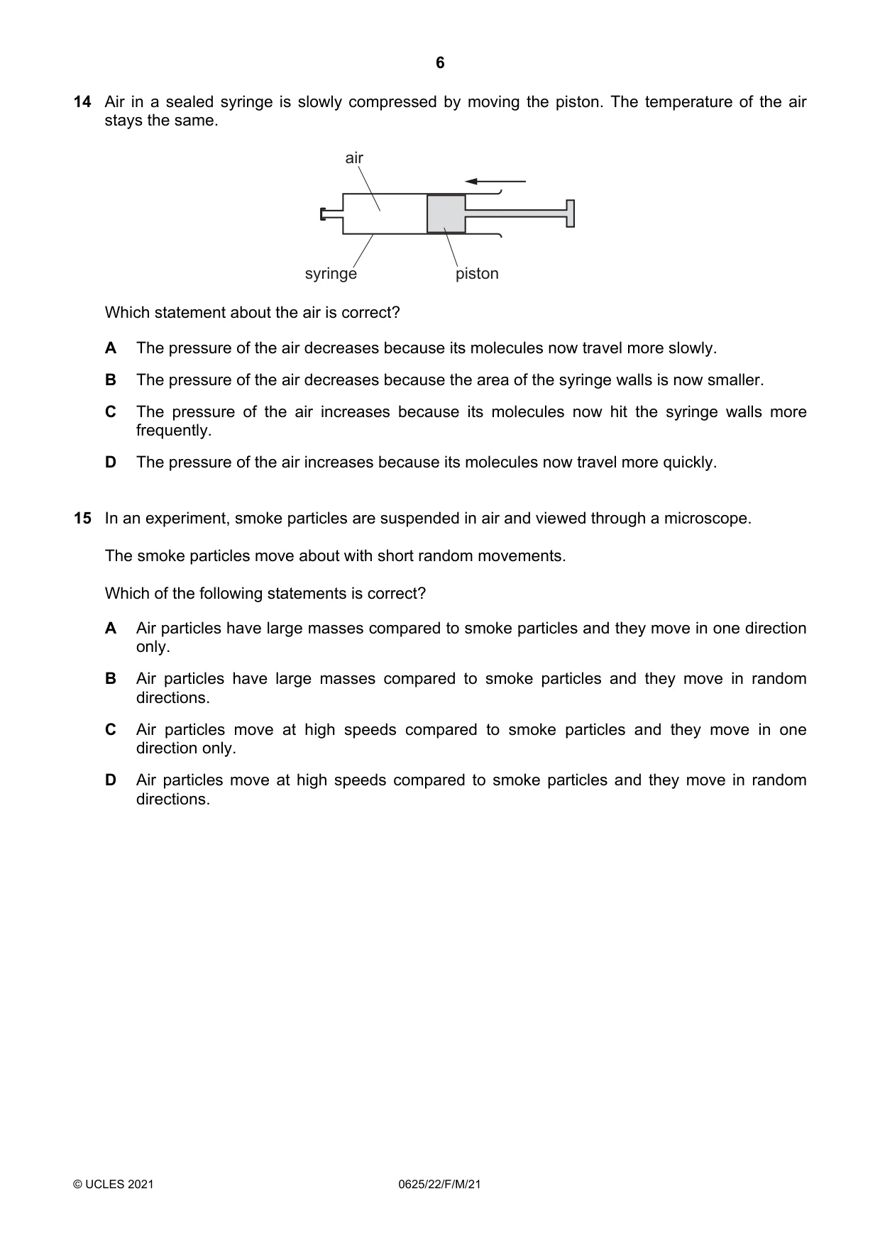 Cambridge IGCSE Physics 0625 2021 Feb/March Paper 2 · Variant 2 question paper, page 6 of 16