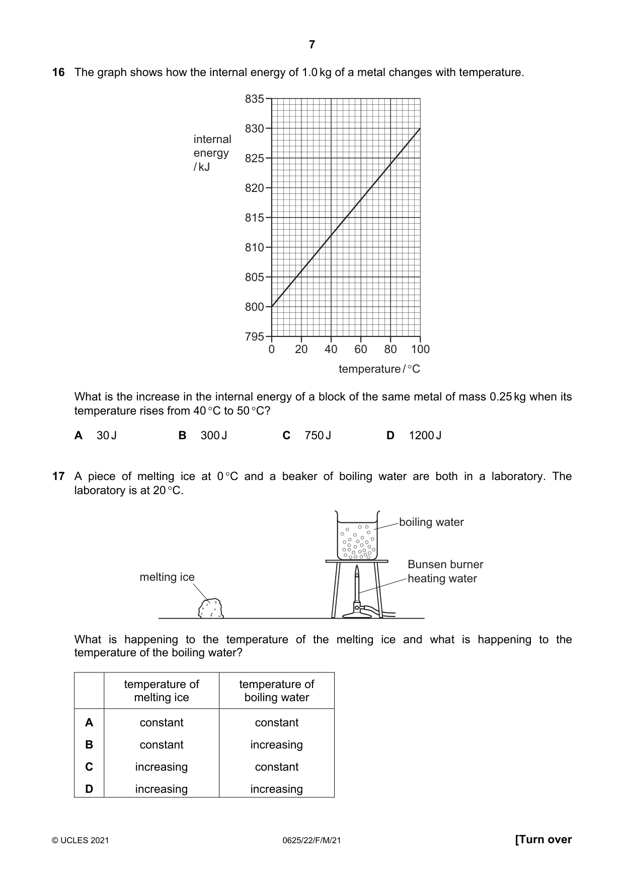 Cambridge IGCSE Physics 0625 2021 Feb/March Paper 2 · Variant 2 question paper, page 7 of 16
