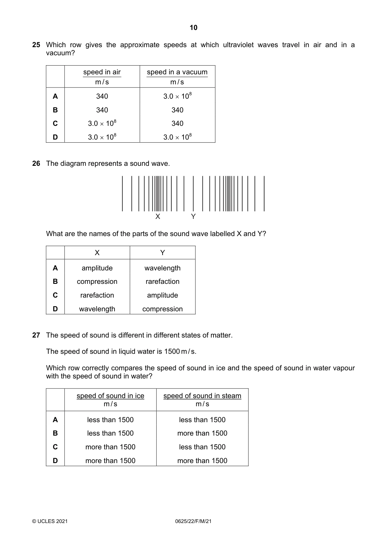 Cambridge IGCSE Physics 0625 2021 Feb/March Paper 2 · Variant 2 question paper, page 10 of 16