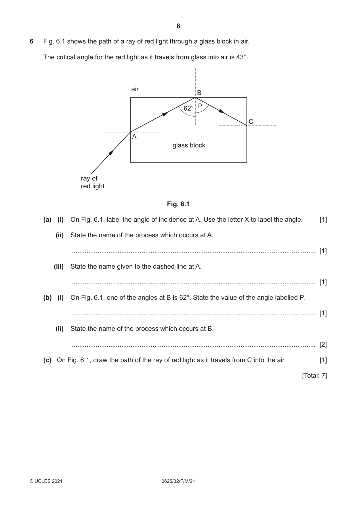Cambridge IGCSE Physics 0625 2021 Feb/March Paper 3 · Variant 2 question paper, page 8 of 16