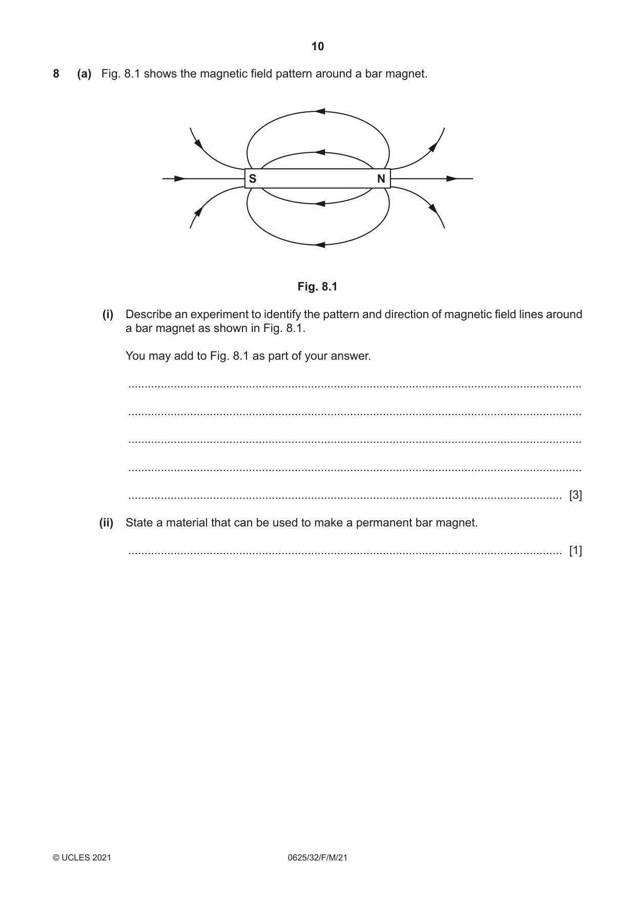 Cambridge IGCSE Physics 0625 2021 Feb/March Paper 3 · Variant 2 question paper, page 10 of 16