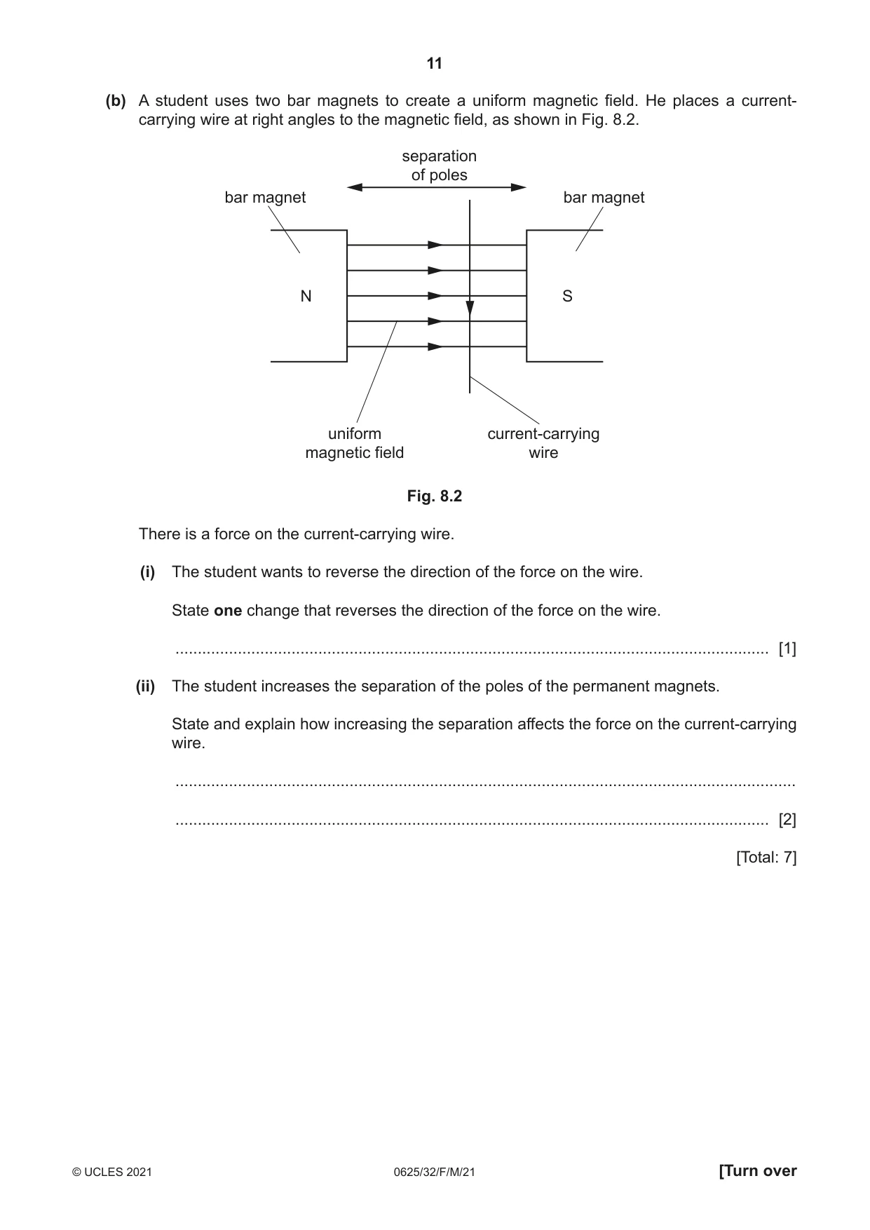Cambridge IGCSE Physics 0625 2021 Feb/March Paper 3 · Variant 2 question paper, page 11 of 16