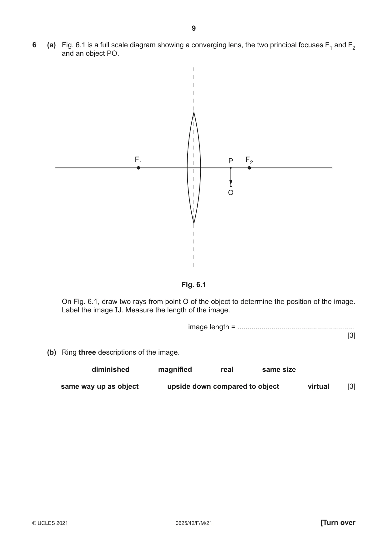Cambridge IGCSE Physics 0625 2021 Feb/March Paper 4 · Variant 2 question paper, page 9 of 16