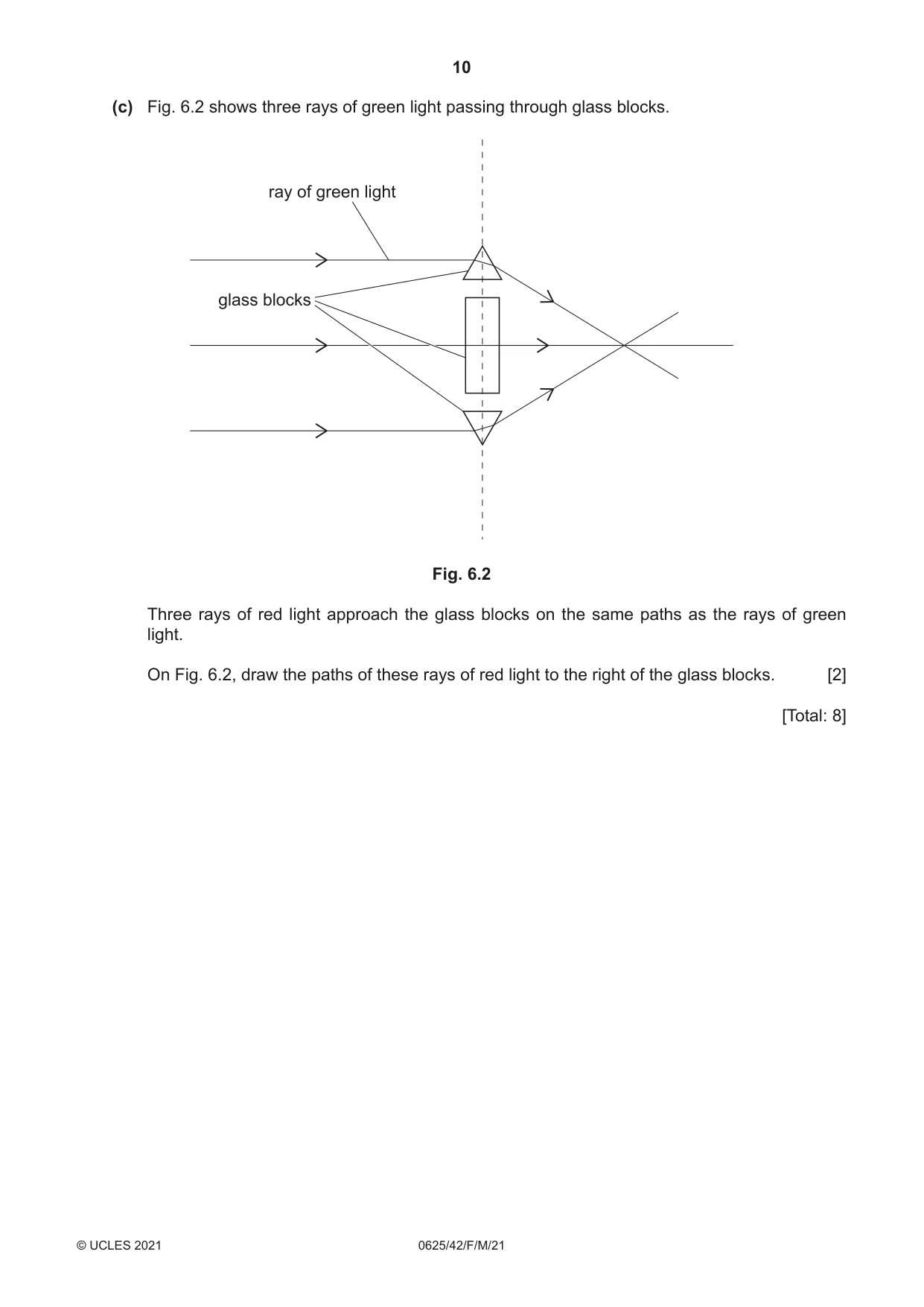 Cambridge IGCSE Physics 0625 2021 Feb/March Paper 4 · Variant 2 question paper, page 10 of 16