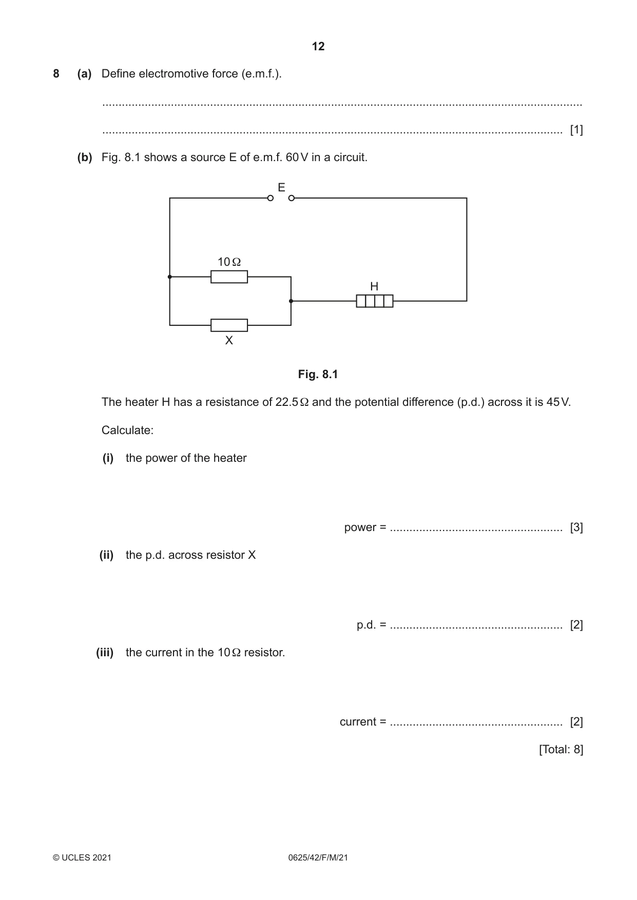 Cambridge IGCSE Physics 0625 2021 Feb/March Paper 4 · Variant 2 question paper, page 12 of 16