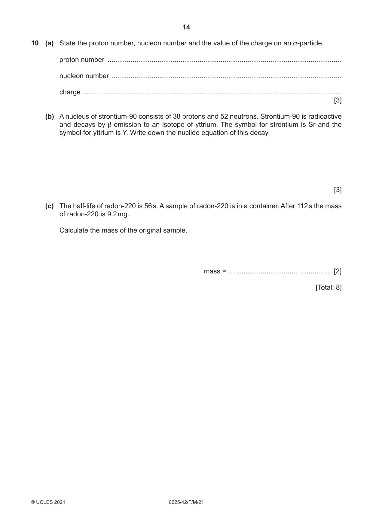 Cambridge IGCSE Physics 0625 2021 Feb/March Paper 4 · Variant 2 question paper, page 14 of 16