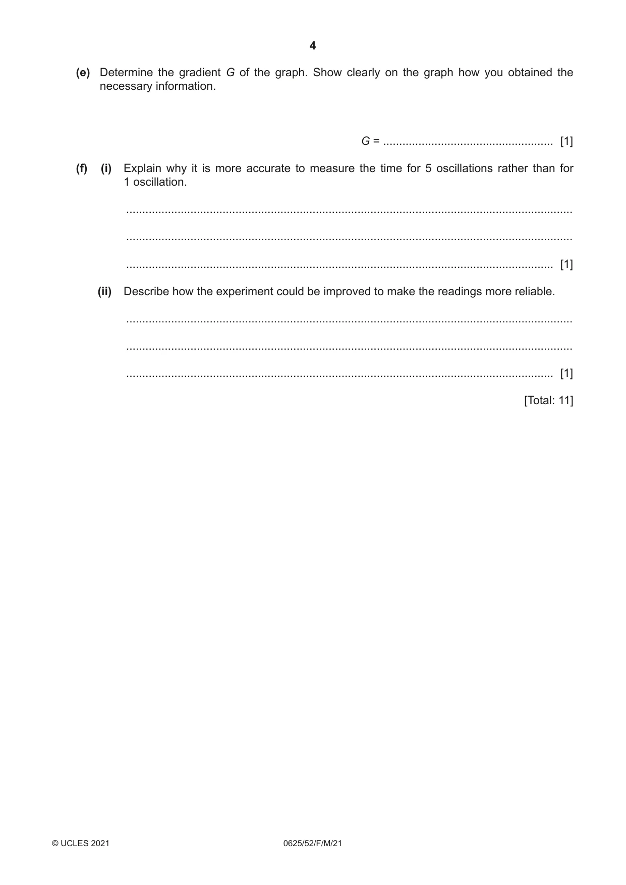 Cambridge IGCSE Physics 0625 2021 Feb/March Paper 5 · Variant 2 question paper, page 4 of 12