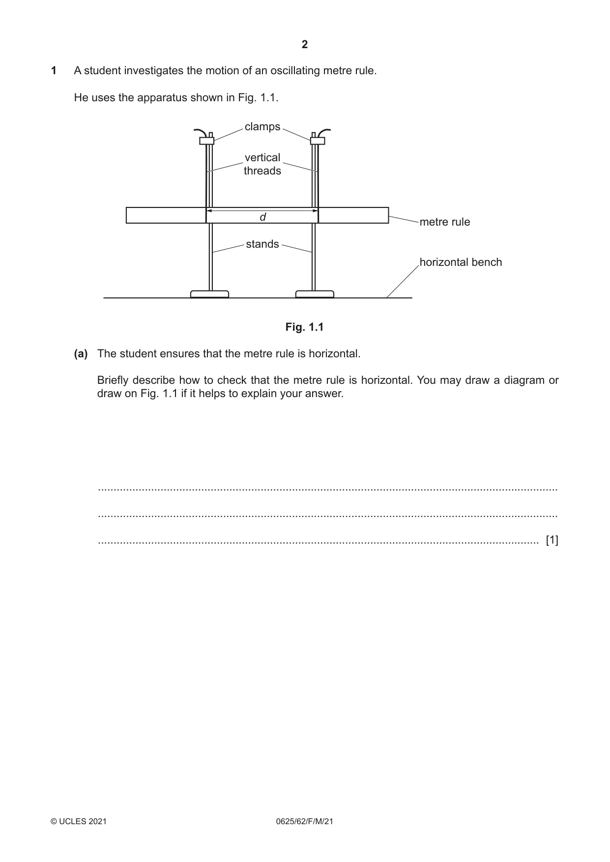 Cambridge IGCSE Physics 0625 2021 Feb/March Paper 6 · Variant 2 question paper, page 2 of 16