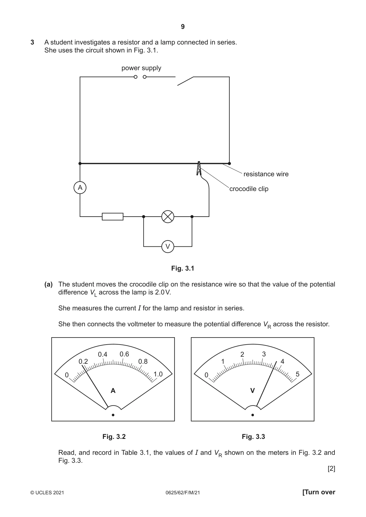 Cambridge IGCSE Physics 0625 2021 Feb/March Paper 6 · Variant 2 question paper, page 9 of 16