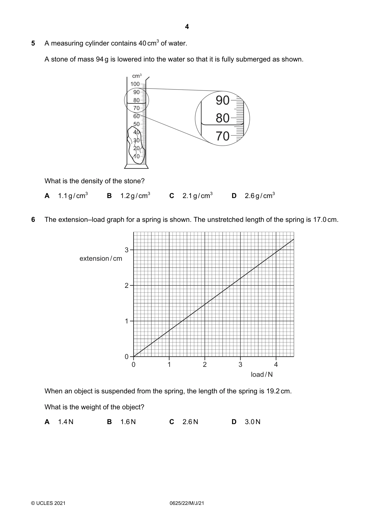Cambridge IGCSE Physics 0625 2021 May/June Paper 2 · Variant 2 question paper, page 4 of 16