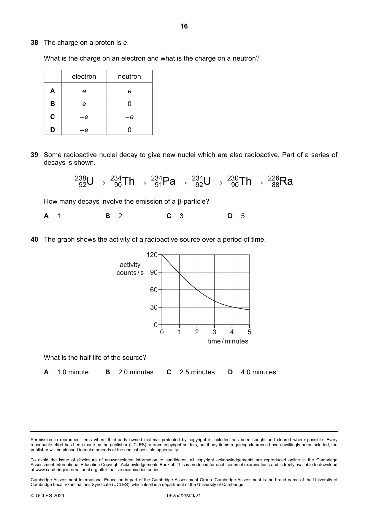 Cambridge IGCSE Physics 0625 2021 May/June Paper 2 · Variant 2 question paper, page 16 of 16