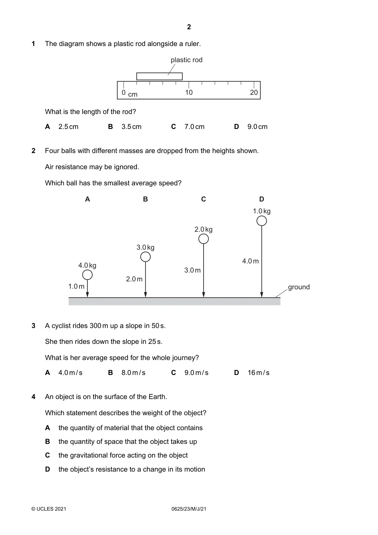 Cambridge IGCSE Physics 0625 2021 May/June Paper 2 · Variant 3 question paper, page 2 of 20