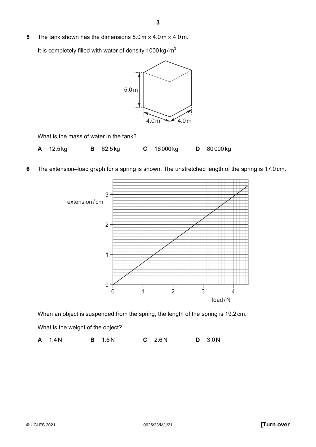 Cambridge IGCSE Physics 0625 2021 May/June Paper 2 · Variant 3 question paper, page 3 of 20