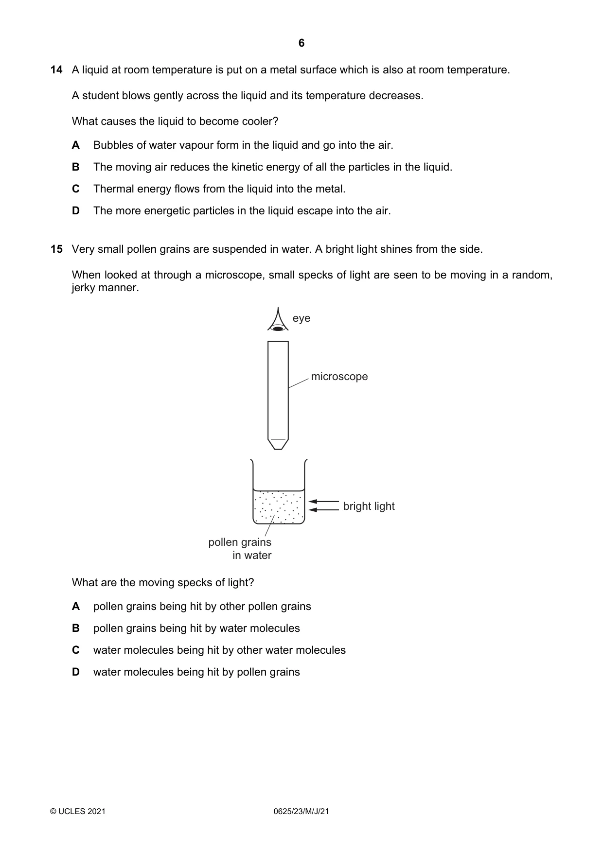 Cambridge IGCSE Physics 0625 2021 May/June Paper 2 · Variant 3 question paper, page 6 of 20