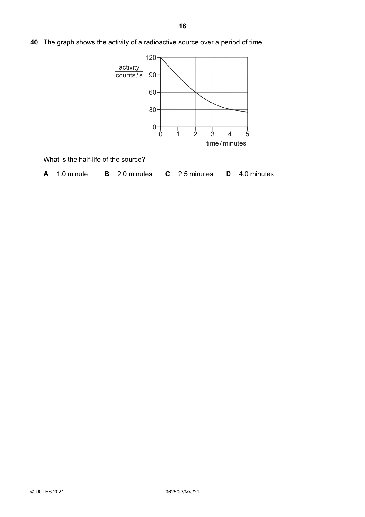 Cambridge IGCSE Physics 0625 2021 May/June Paper 2 · Variant 3 question paper, page 18 of 20