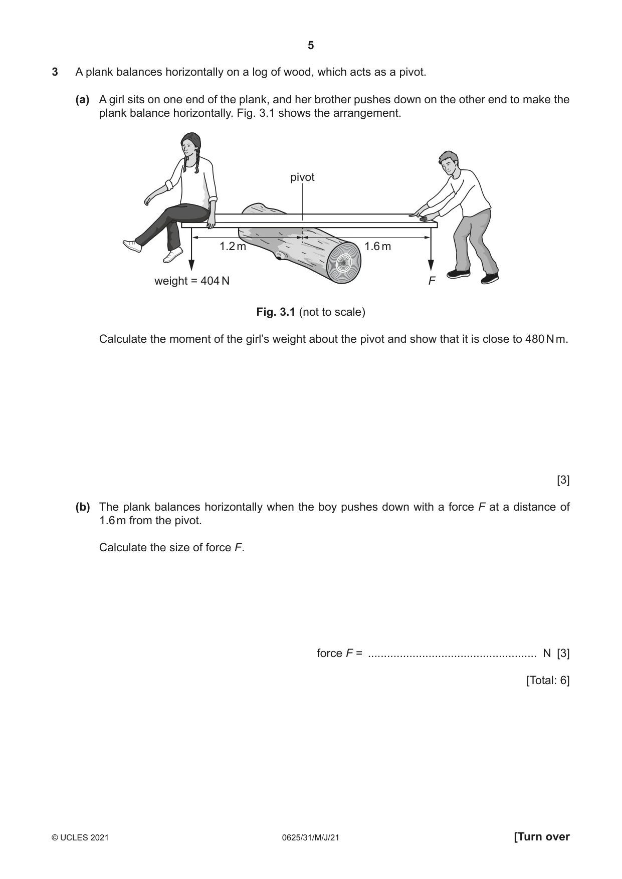 Cambridge IGCSE Physics 0625 2021 May/June Paper 3 · Variant 1 question paper, page 5 of 16