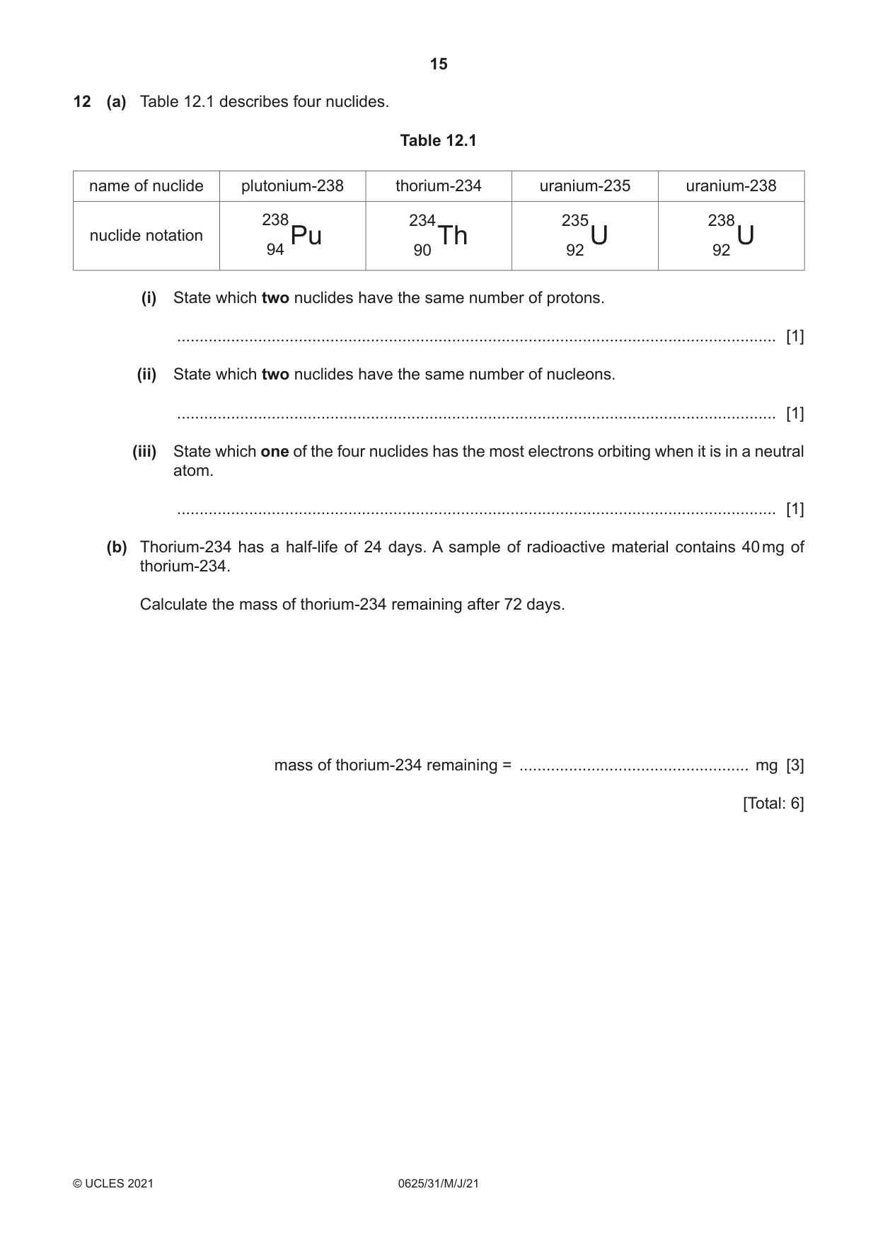 Cambridge IGCSE Physics 0625 2021 May/June Paper 3 · Variant 1 question paper, page 15 of 16
