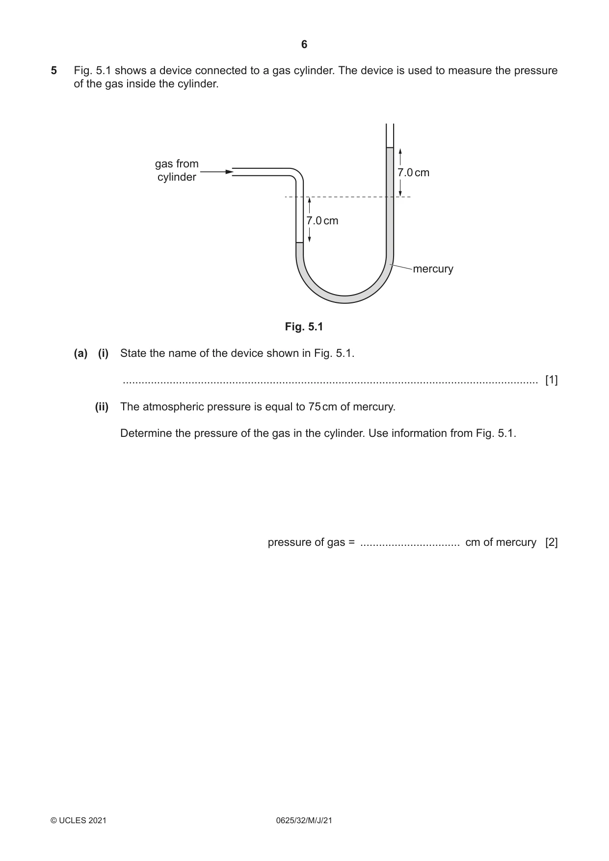 Cambridge IGCSE Physics 0625 2021 May/June Paper 3 · Variant 2 question paper, page 6 of 16
