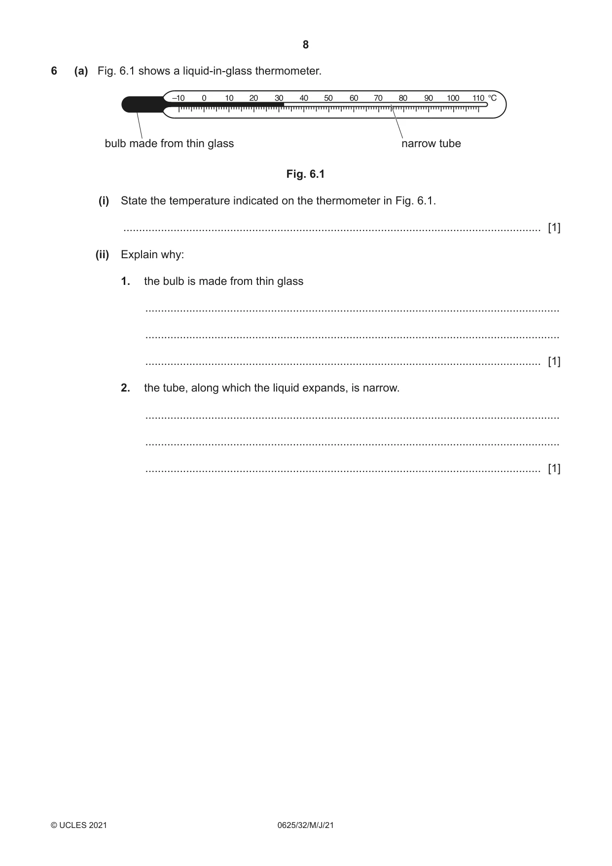 Cambridge IGCSE Physics 0625 2021 May/June Paper 3 · Variant 2 question paper, page 8 of 16