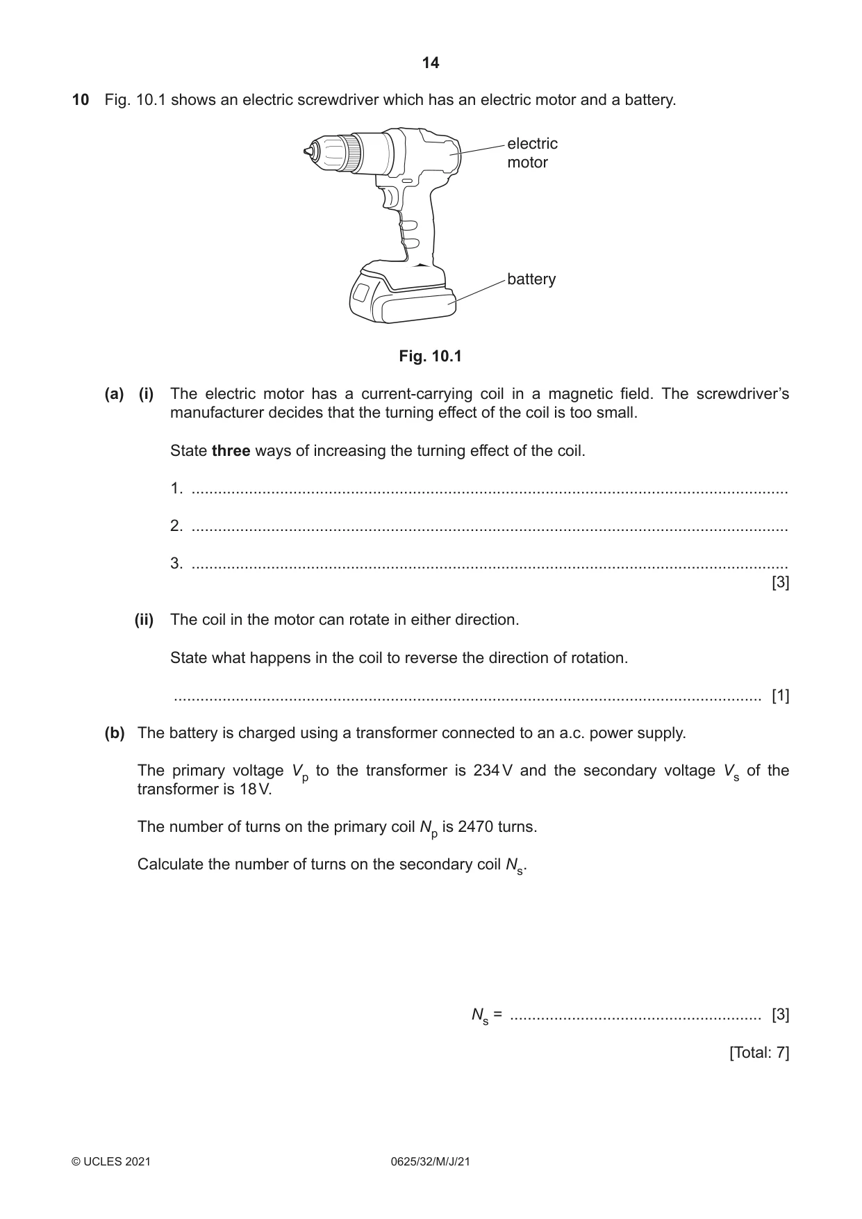 Cambridge IGCSE Physics 0625 2021 May/June Paper 3 · Variant 2 question paper, page 14 of 16