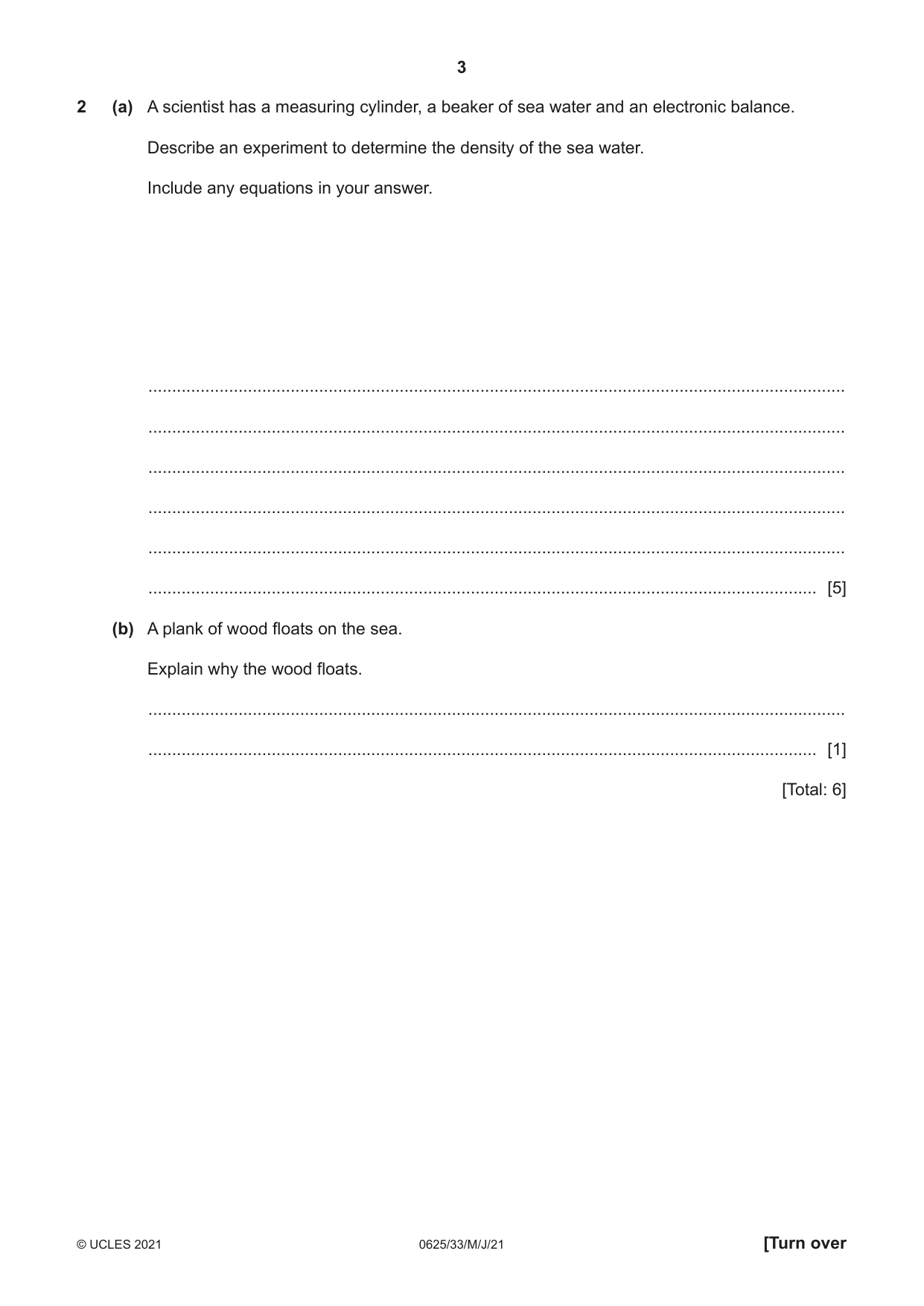 Cambridge IGCSE Physics 0625 2021 May/June Paper 3 · Variant 3 question paper, page 3 of 16
