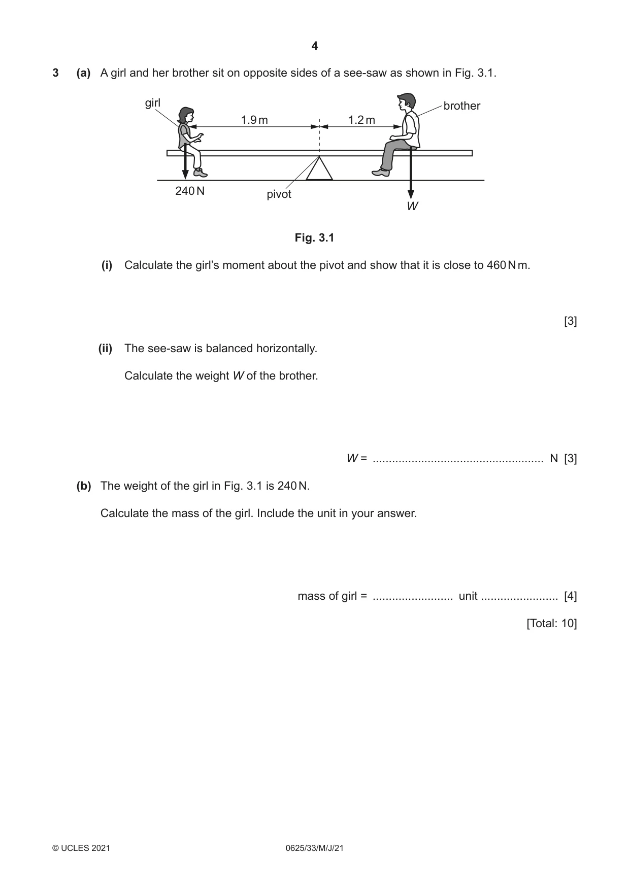 Cambridge IGCSE Physics 0625 2021 May/June Paper 3 · Variant 3 question paper, page 4 of 16